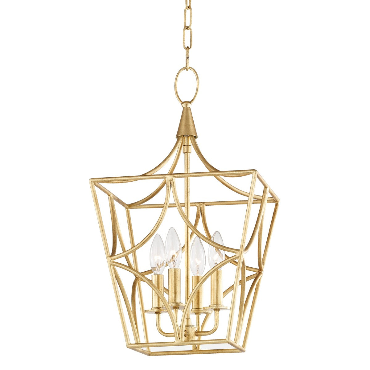 Hudson Valley - 4811-GL - Four Light Lantern - Green Point - Gold Leaf