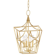 Hudson Valley - 4811-GL - Four Light Lantern - Green Point - Gold Leaf