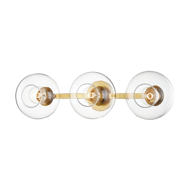 Mitzi - H270103-AGB - Three Light Wall Sconce - Margot - Aged Brass