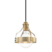 Mitzi - H271701-AGB - One Light Pendant - Violet - Aged Brass