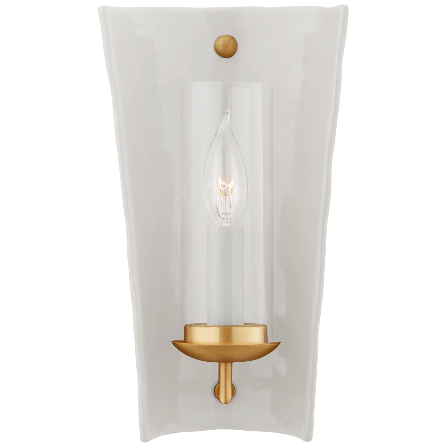 Visual Comfort Signature - CHD 2605WHT - One Light Wall Sconce - Downey - White and Gild