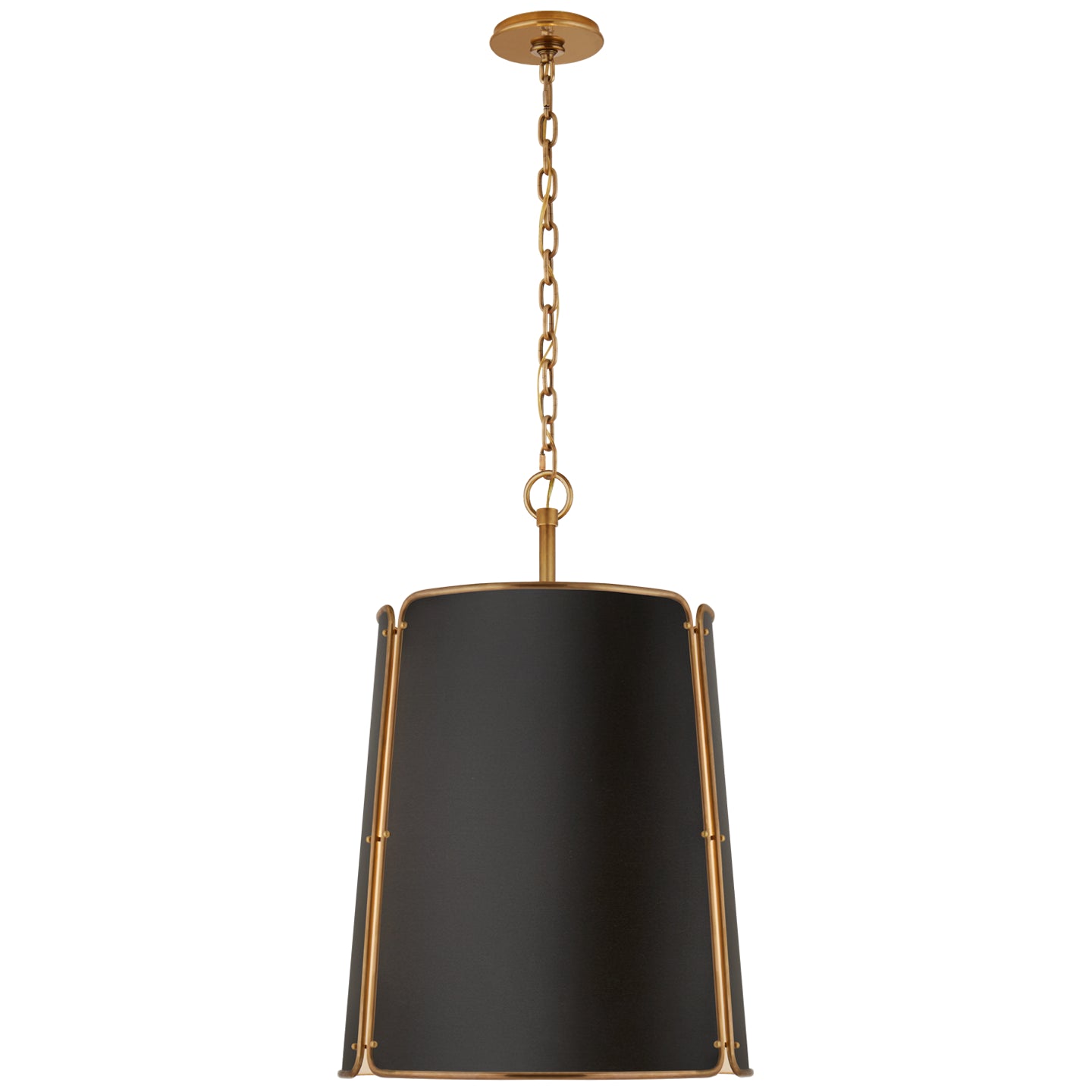 Visual Comfort Signature - S 5646HAB-BLK - Six Light Pendant - Hastings - Hand-Rubbed Antique Brass