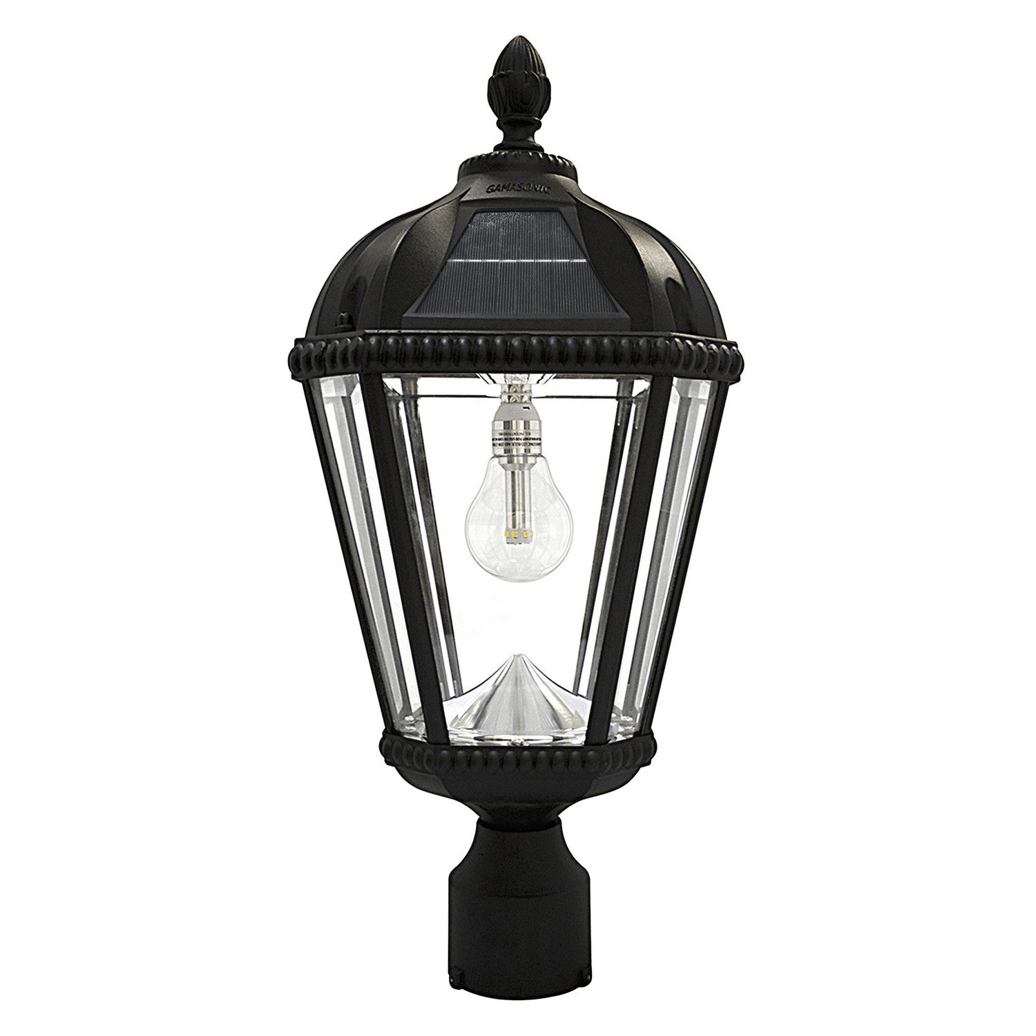 Gama Sonic - 98B012 - Solar LED Light Bulb - Royal Bulb Solar Lamp Series - Black