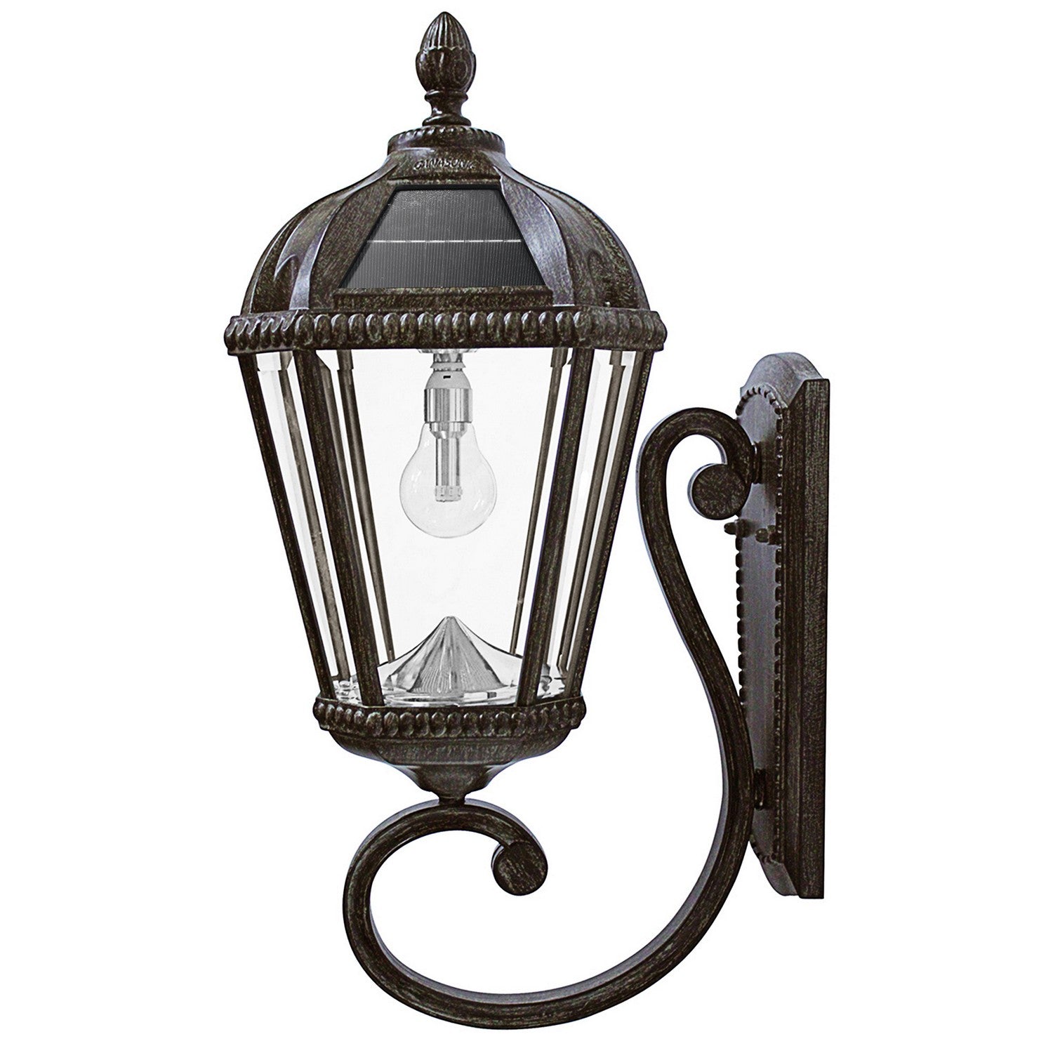 Gama Sonic - 98B310 - Solar LED Light Bulb - Royal Bulb Solar Lamp Series - Weathered Bronze