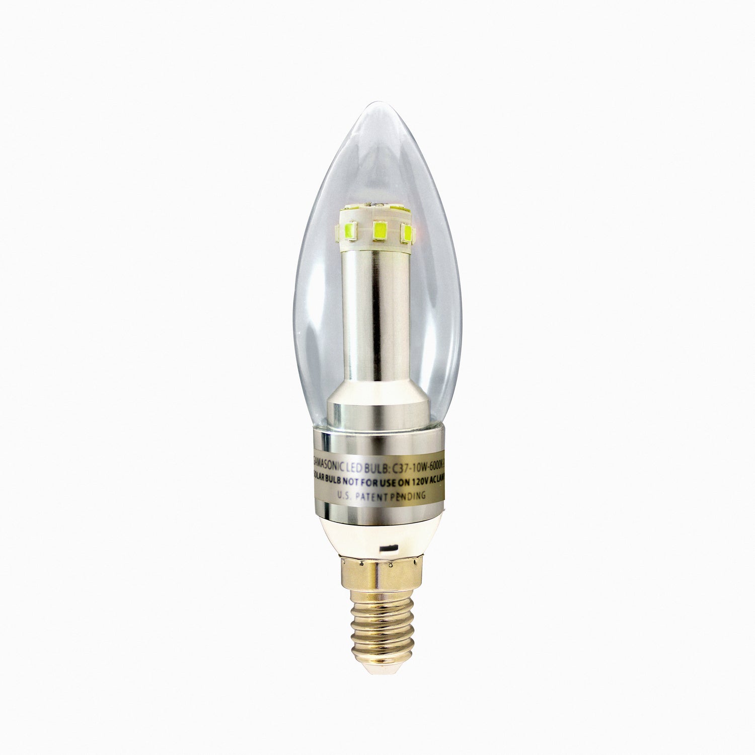 Gama Sonic - C37BW10W - Light Bulb - GS Solar LED Light Bulb - Bright White