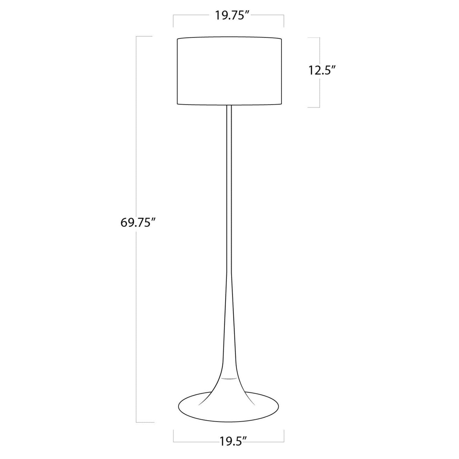 Regina Andrew - 14-1008BI - One Light Floor Lamp - Trilogy - Blackened Iron