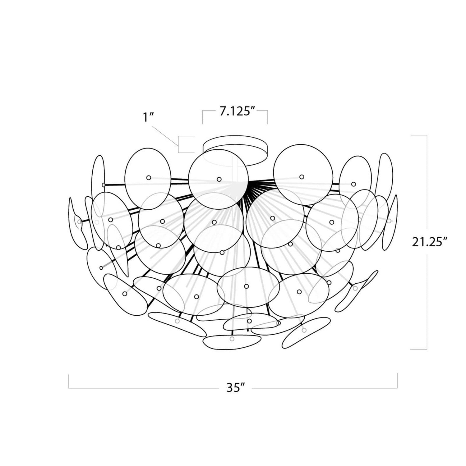 Regina Andrew - 16-1232CLR - Five Light Flush Mount - Poppy - Natural Brass