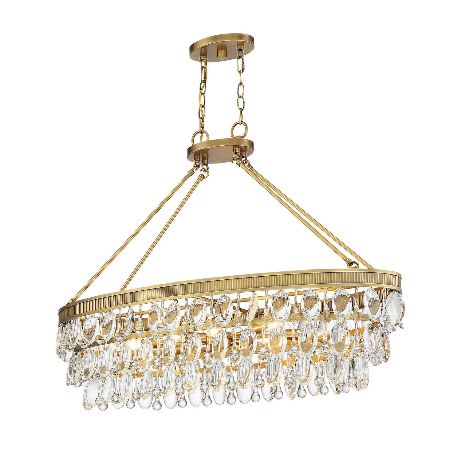 Savoy House - 1-8702-8-322 - Eight Light Linear Chandelier - Windham - Warm Brass