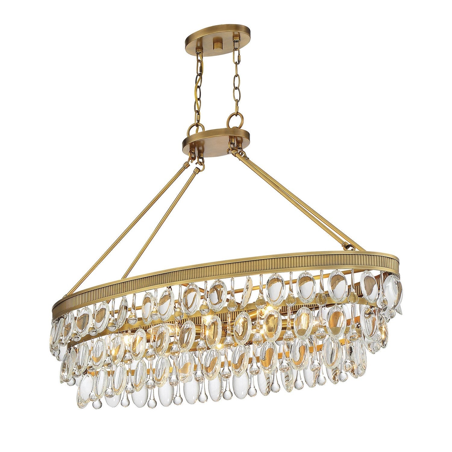 Savoy House - 1-8702-8-322 - Eight Light Linear Chandelier - Windham - Warm Brass