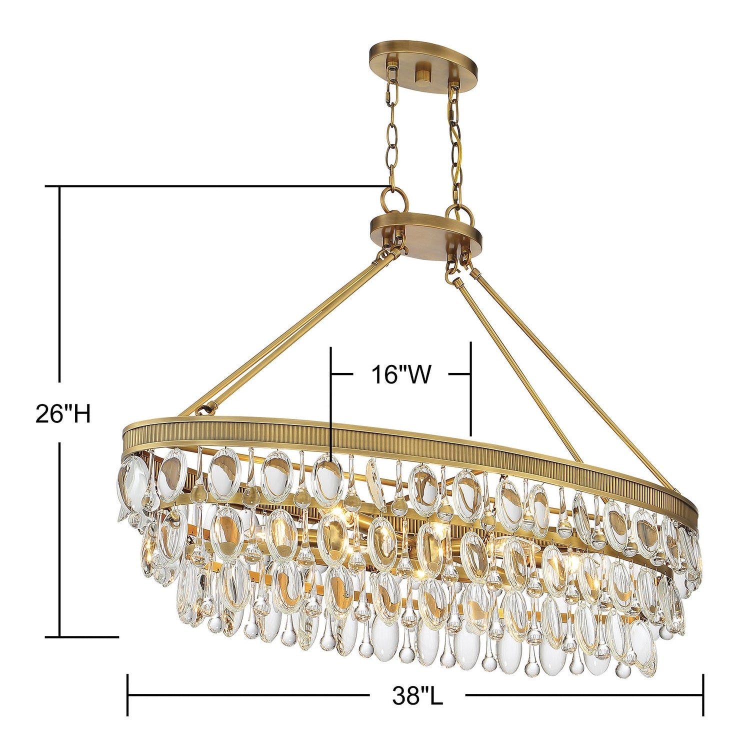 Savoy House - 1-8702-8-322 - Eight Light Linear Chandelier - Windham - Warm Brass