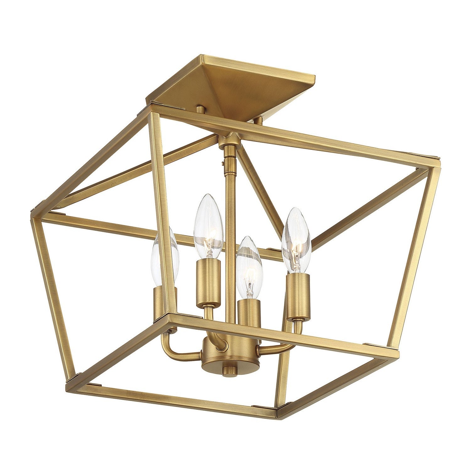 Savoy House - 6-328-4-322 - Four Light Semi-Flush Mount - Townsend - Warm Brass