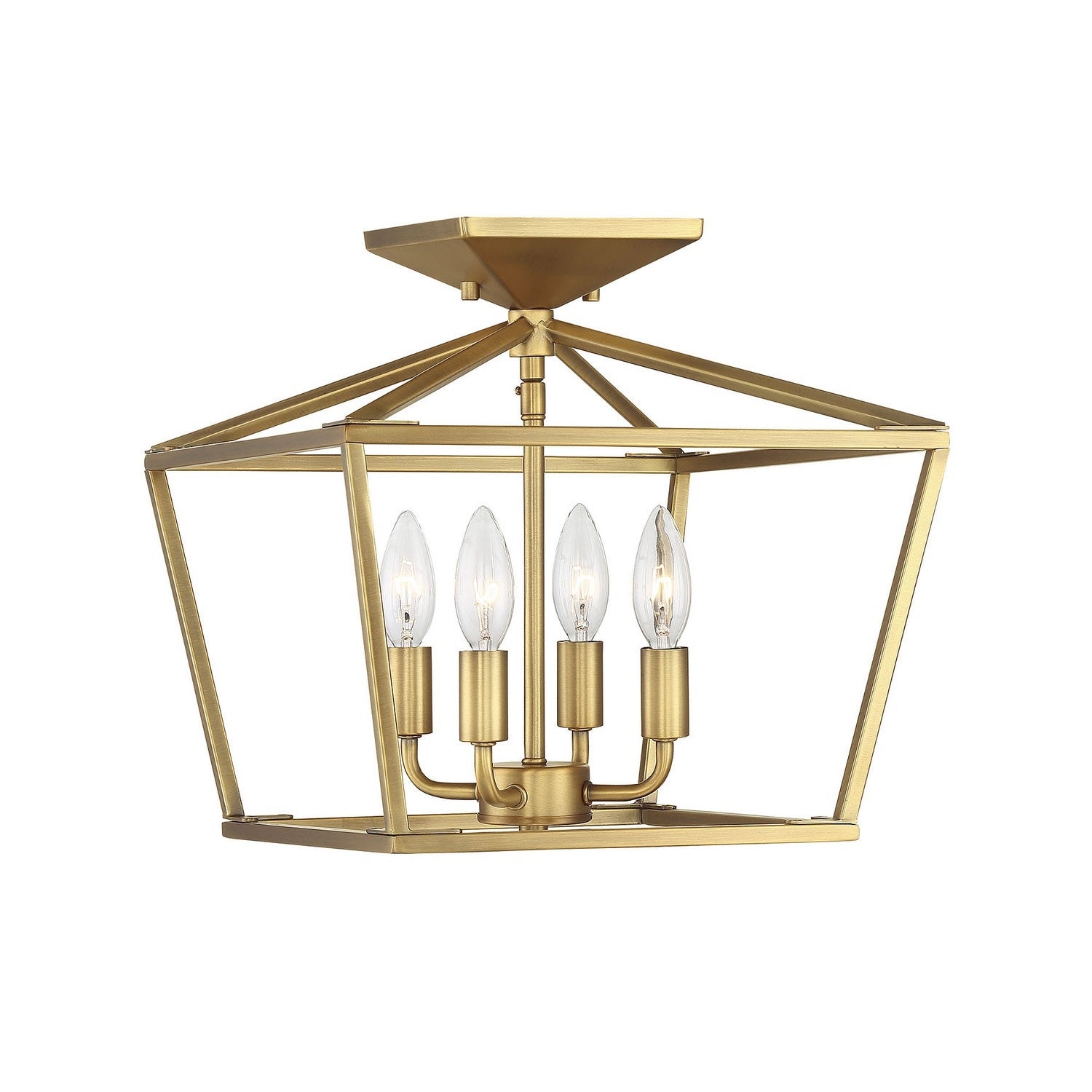 Savoy House - 6-328-4-322 - Four Light Semi-Flush Mount - Townsend - Warm Brass