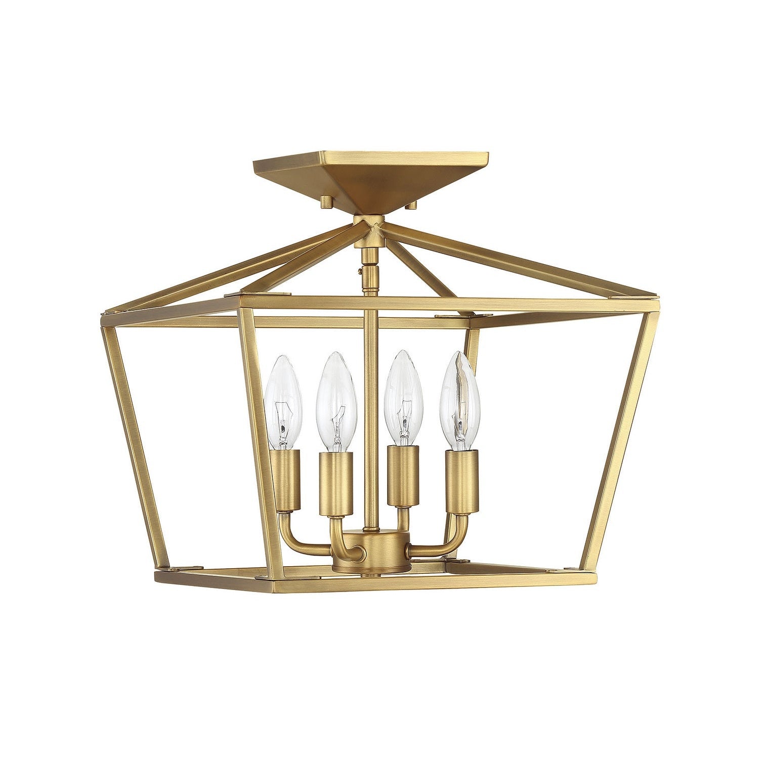 Savoy House - 6-328-4-322 - Four Light Semi-Flush Mount - Townsend - Warm Brass