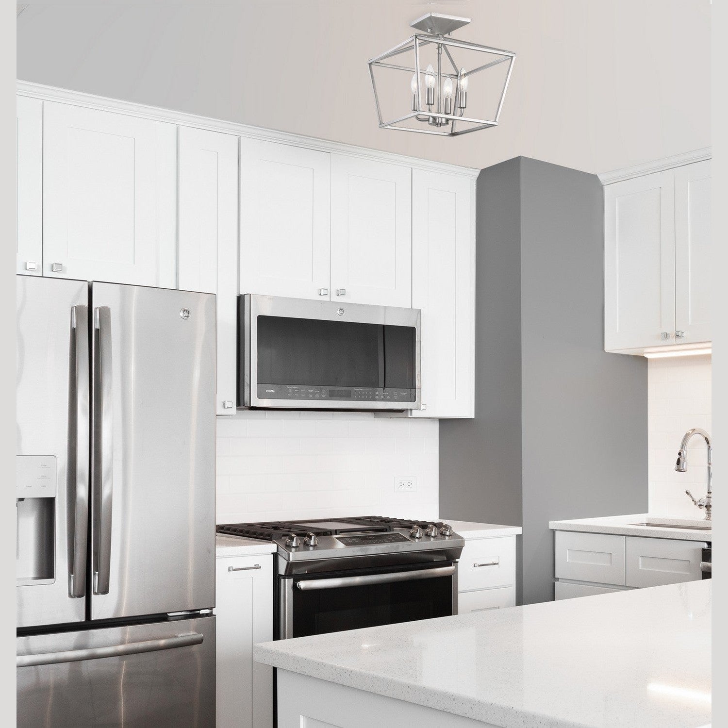 Savoy House - 6-328-4-SN - Four Light Semi-Flush Mount - Townsend - Satin Nickel