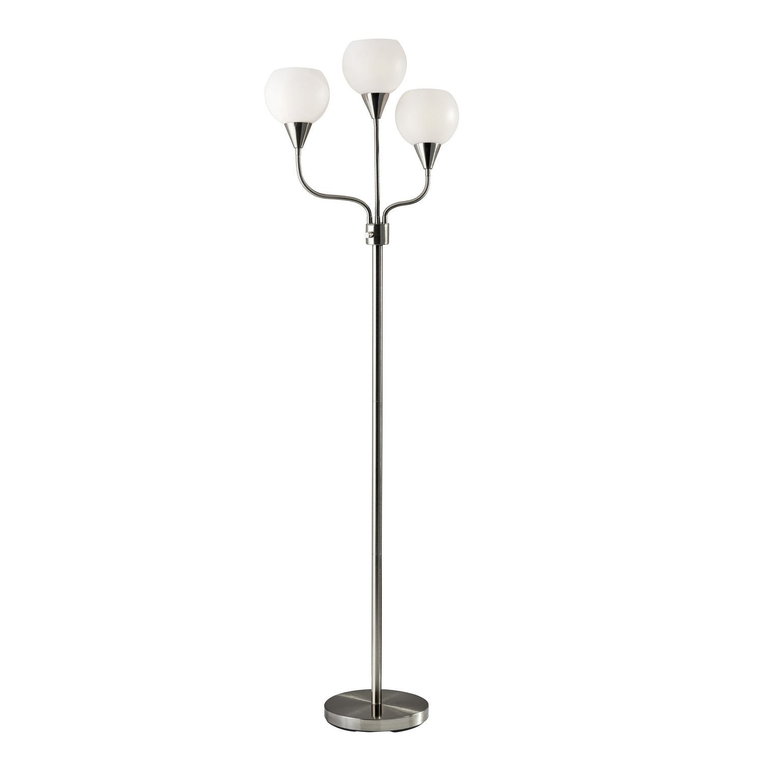 Adesso Home - 1534-22 - Three Light Floor Lamp - Phillip - Brushed Steel