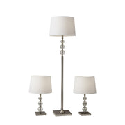 Adesso Home - 1585-22 - 3 Piece Floor And Table Lamp Set - Olivia - Brushed Steel