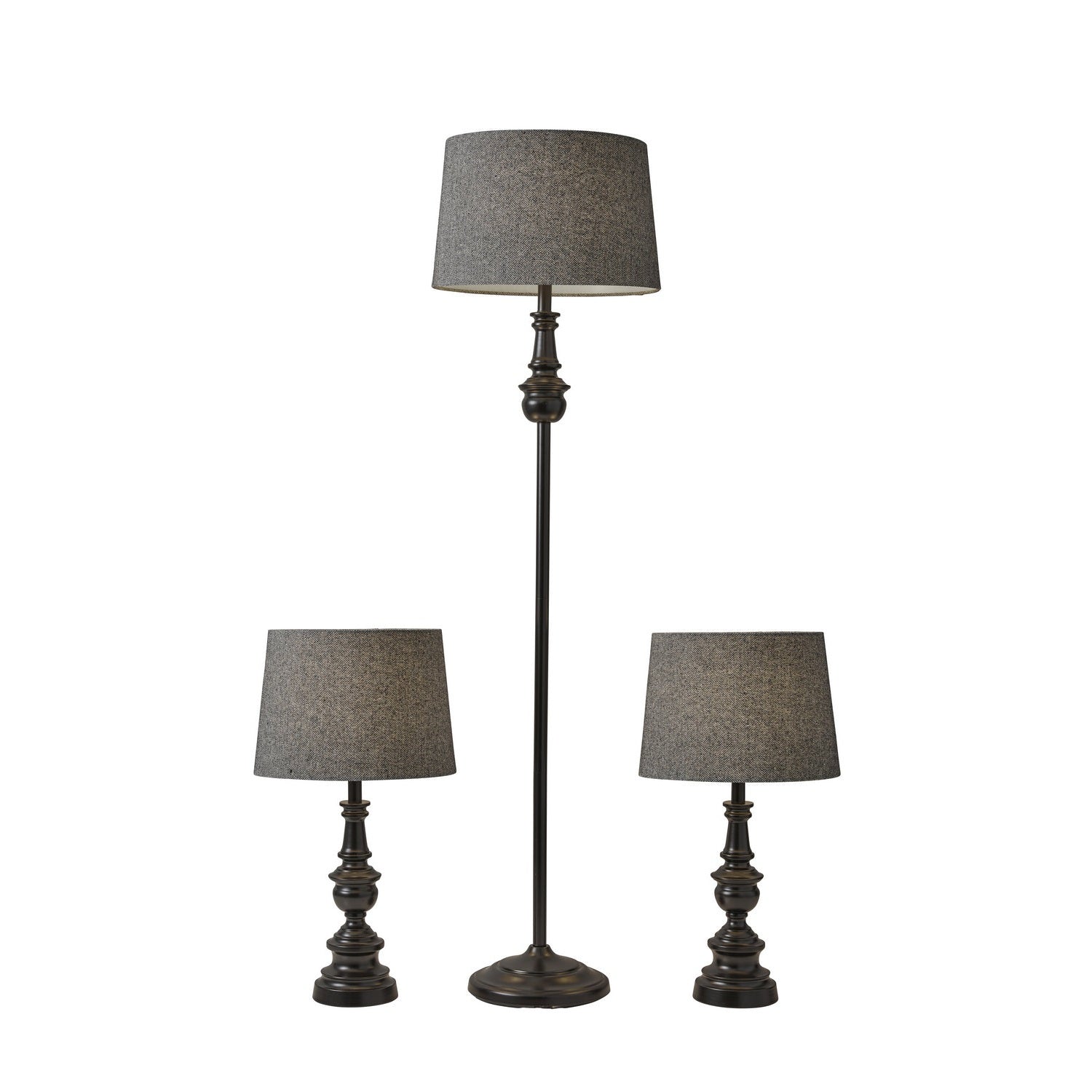 Adesso Home - 1591-01 - 3 Piece Floor And Table Lamp Set - Chandler - Dark Bronze