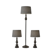 Adesso Home - 1591-01 - 3 Piece Floor And Table Lamp Set - Chandler - Dark Bronze