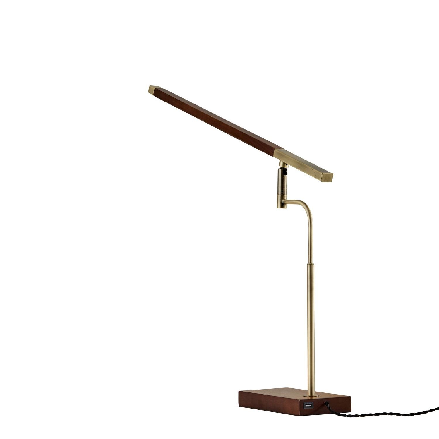 Adesso Home - 3046-15 - LED Desk Lamp - Barrett - Walnut Wood