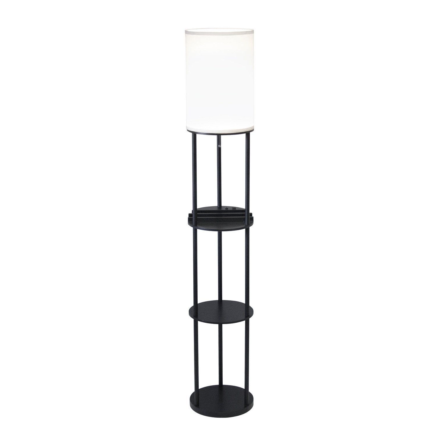 Adesso Home - 3116-01 - Floor Lamp - Charging Station - Black