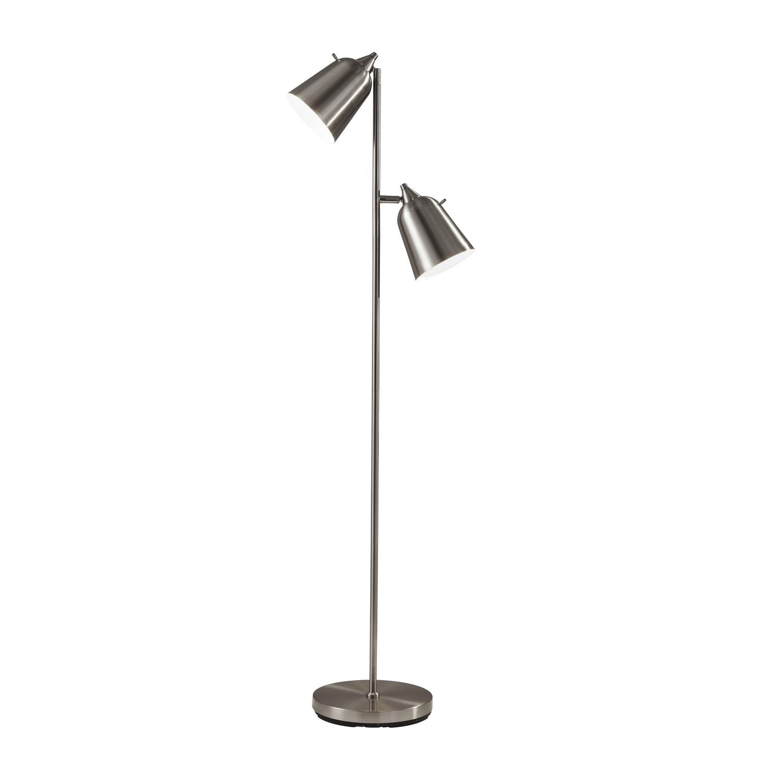 Adesso Home - 3237-22 - Two Light Floor Lamp - Malcolm - Brushed Steel