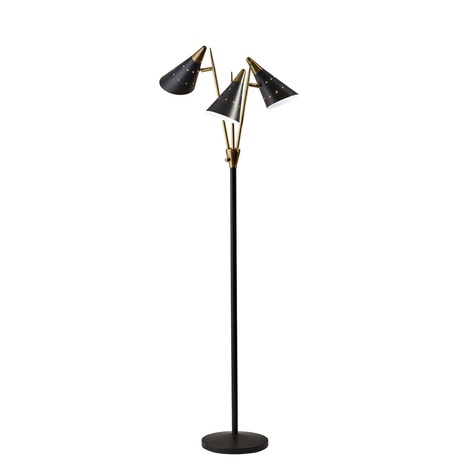 Adesso Home - 3249-01 - Three Light Floor Lamp - Nadine - Matte Black