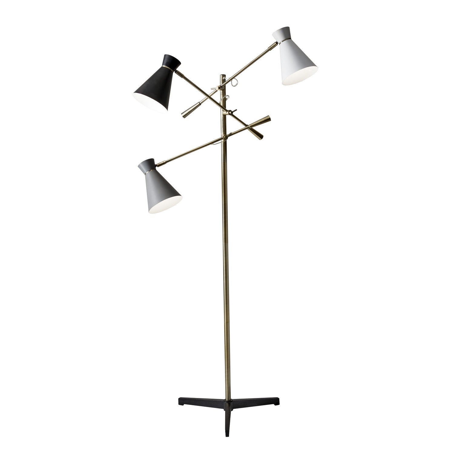 Adesso Home - 3282-21 - Three Light Floor Lamp - Lyle - Black Cast Iron