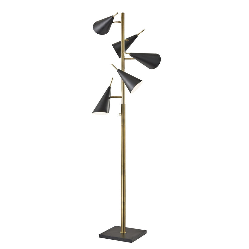 Adesso Home - 3477-21 - Five Light Tree Lamp - Owen - Black Painted