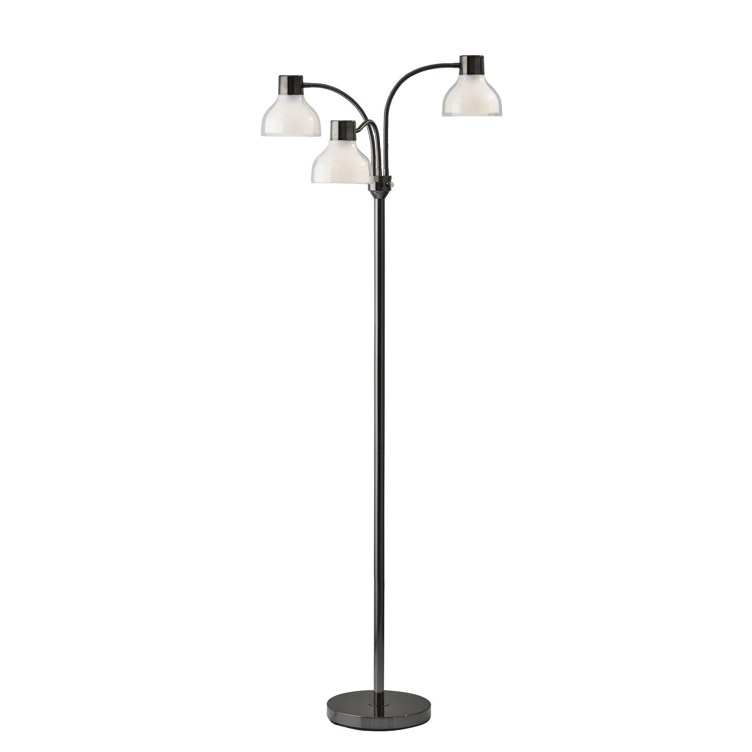Adesso Home - 3566-01 - Three Light Floor Lamp - Presley - Black Nickel