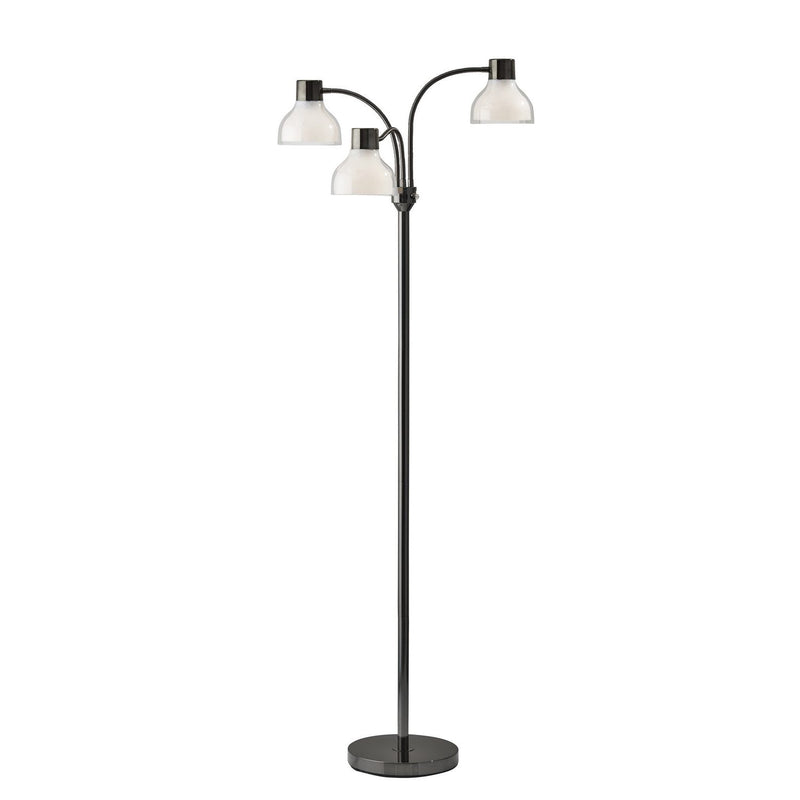 Adesso Home - 3566-01 - Three Light Floor Lamp - Presley - Black Nickel