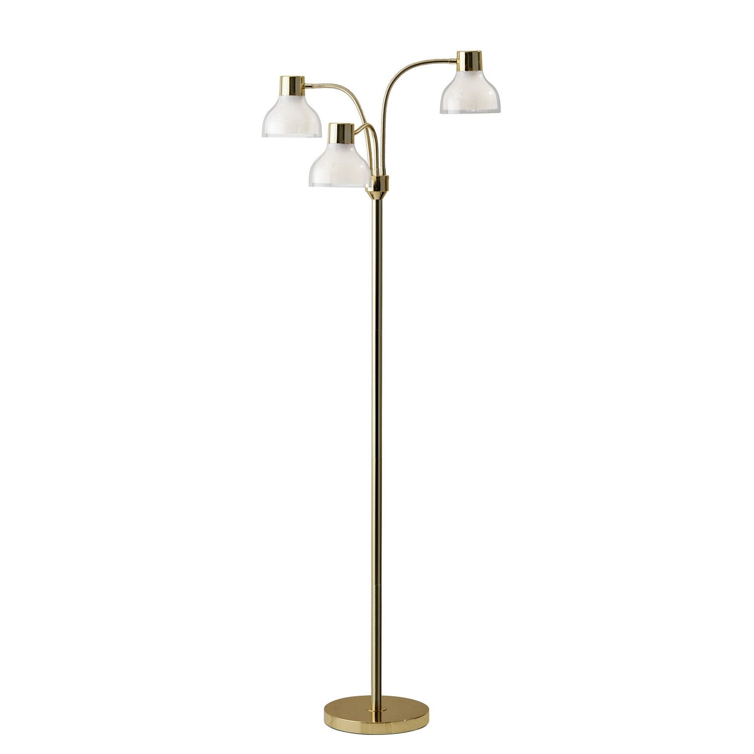 Adesso Home - 3566-04 - Three Light Floor Lamp - Presley - Shiny Gold