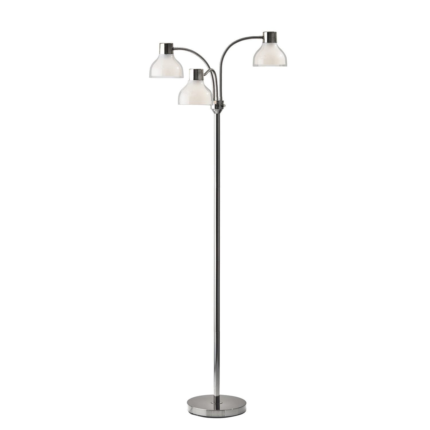 Adesso Home - 3566-09 - Three Light Floor Lamp - Presley - Polished Nickel