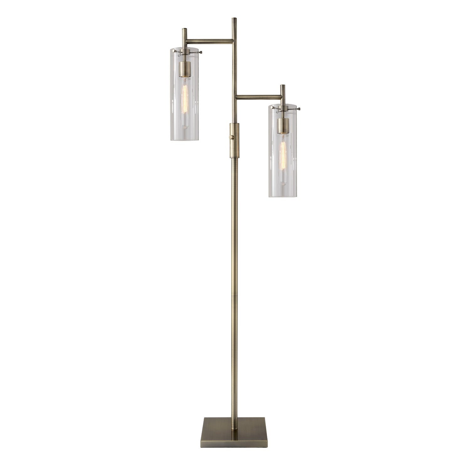 Adesso Home - 3853-21 - Two Light Floor Lamp - Dalton - Antique Brass