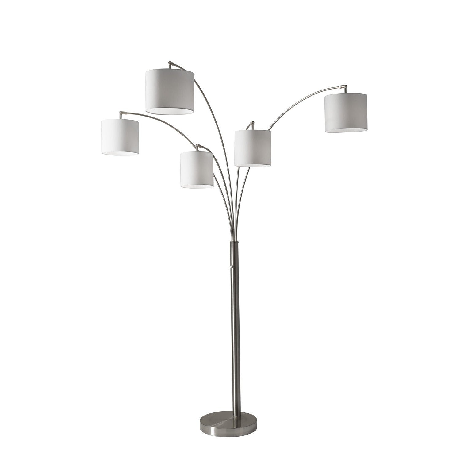 Adesso Home - 4239-22 - Five Light Arc Lamp - Trinity - Brushed Steel