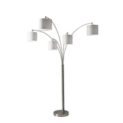 Adesso Home - 4239-22 - Five Light Arc Lamp - Trinity - Brushed Steel