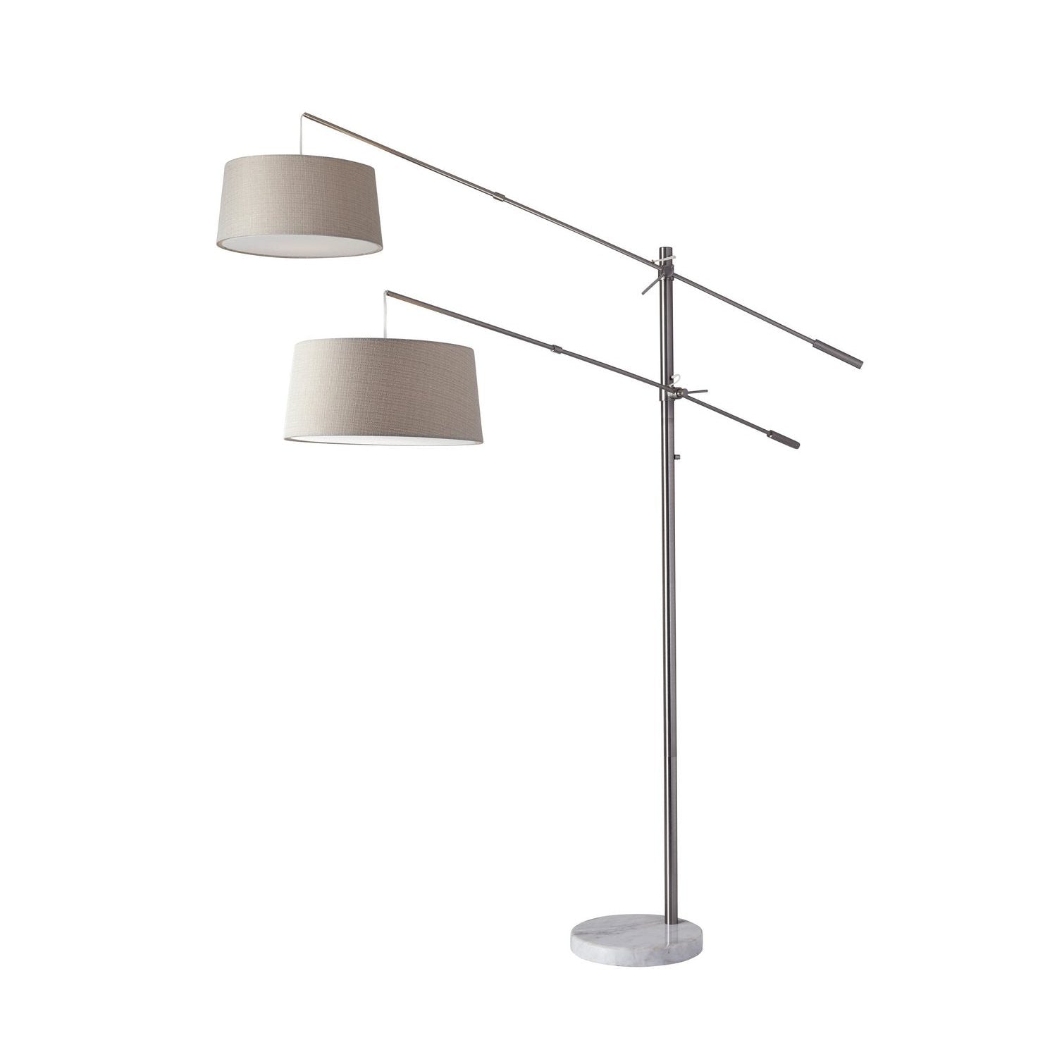Adesso Home - 5275-22 - Two Light Floor Lamp - Manhattan - Brushed Steel