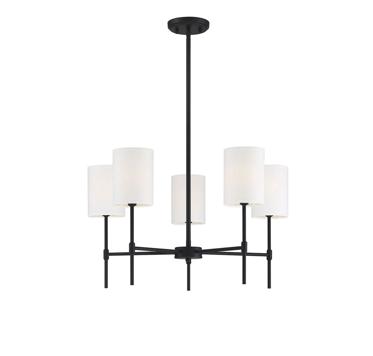 Meridian - M10067MBK - Five Light Chandelier - Mchan - Matte Black