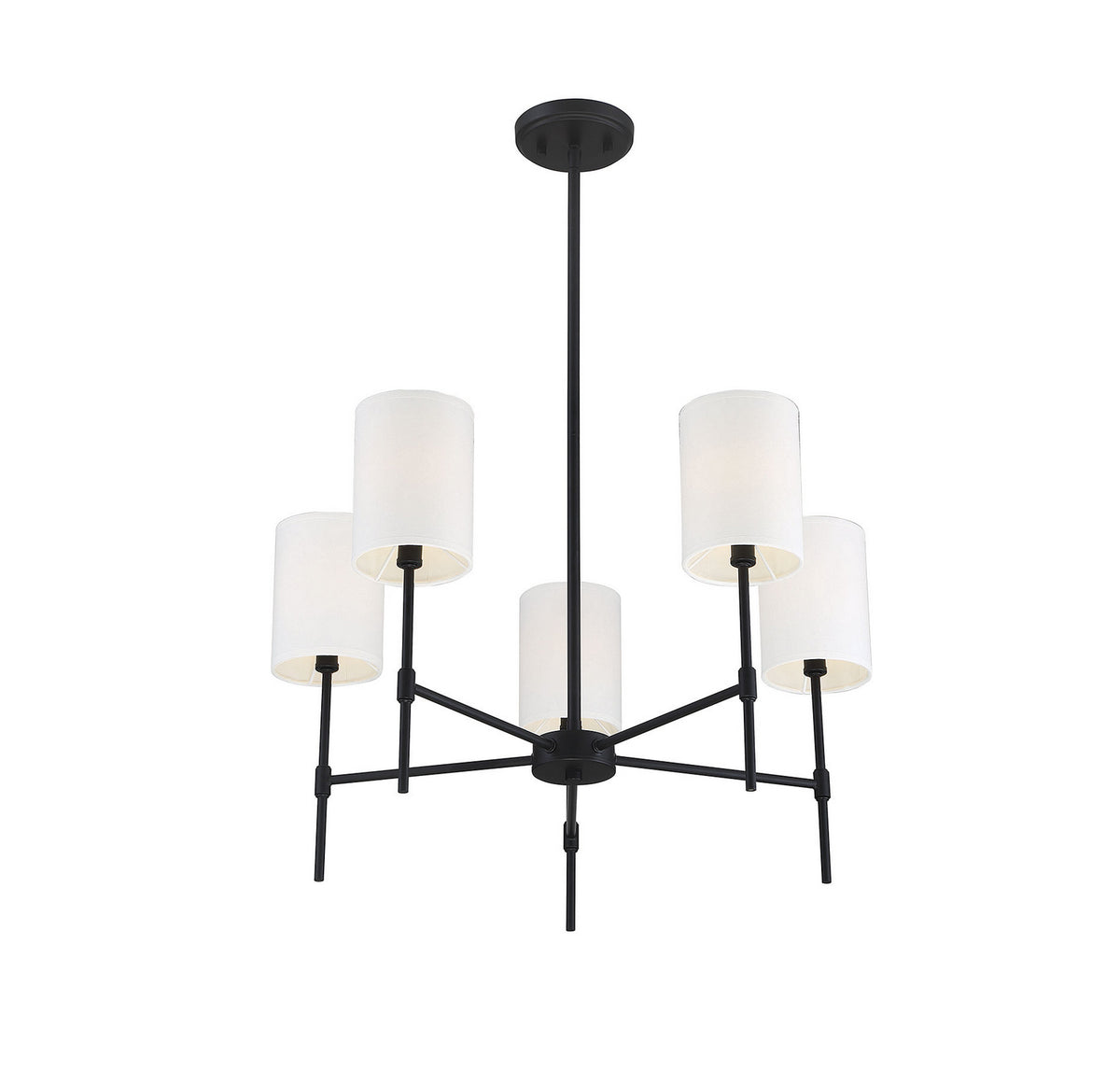 Meridian - M10067MBK - Five Light Chandelier - Mchan - Matte Black