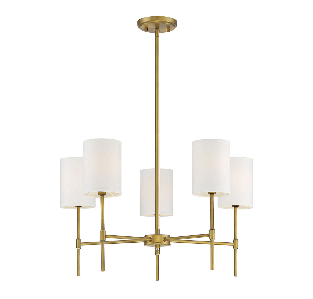 Meridian - M10067NB - Five Light Chandelier - Mchan - Natural Brass