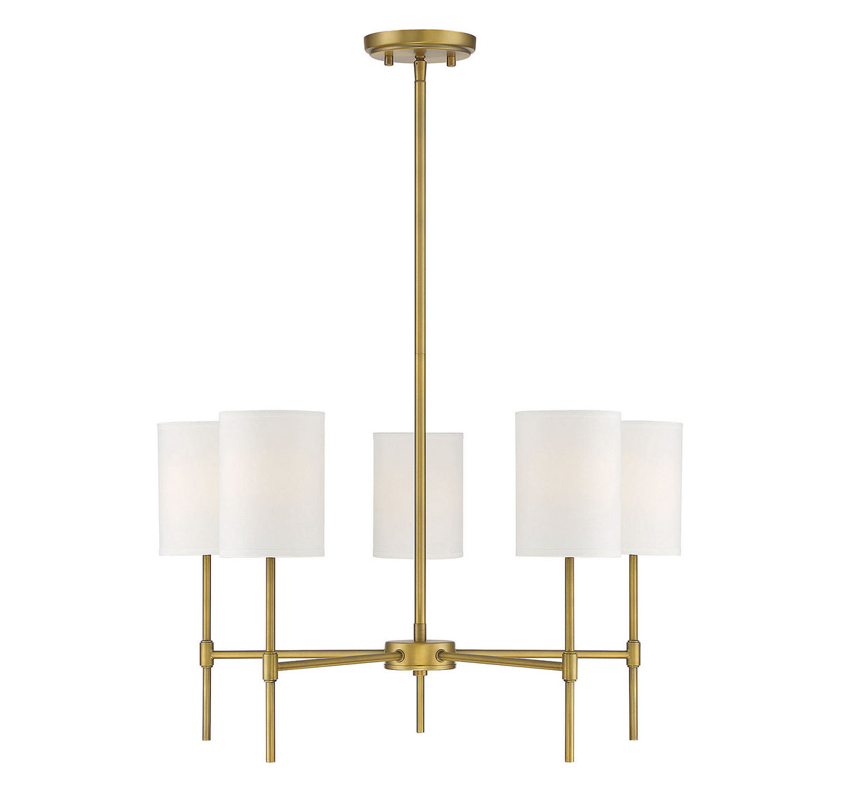 Meridian - M10067NB - Five Light Chandelier - Mchan - Natural Brass