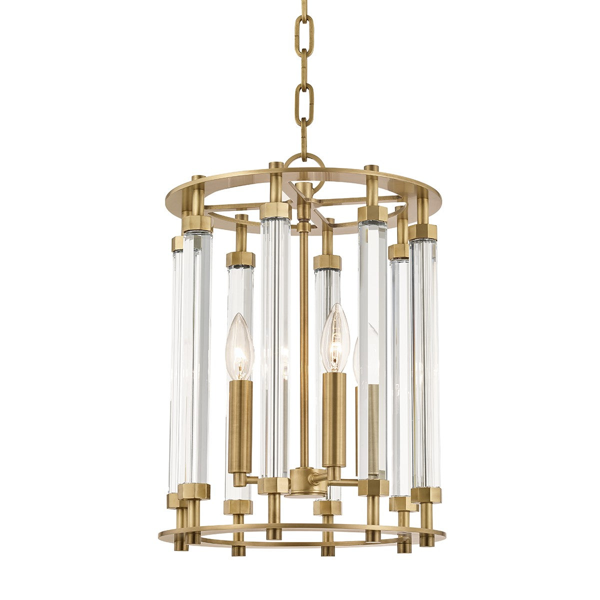 Hudson Valley - 2812-AGB - Four Light Lantern - Haddon - Aged Brass
