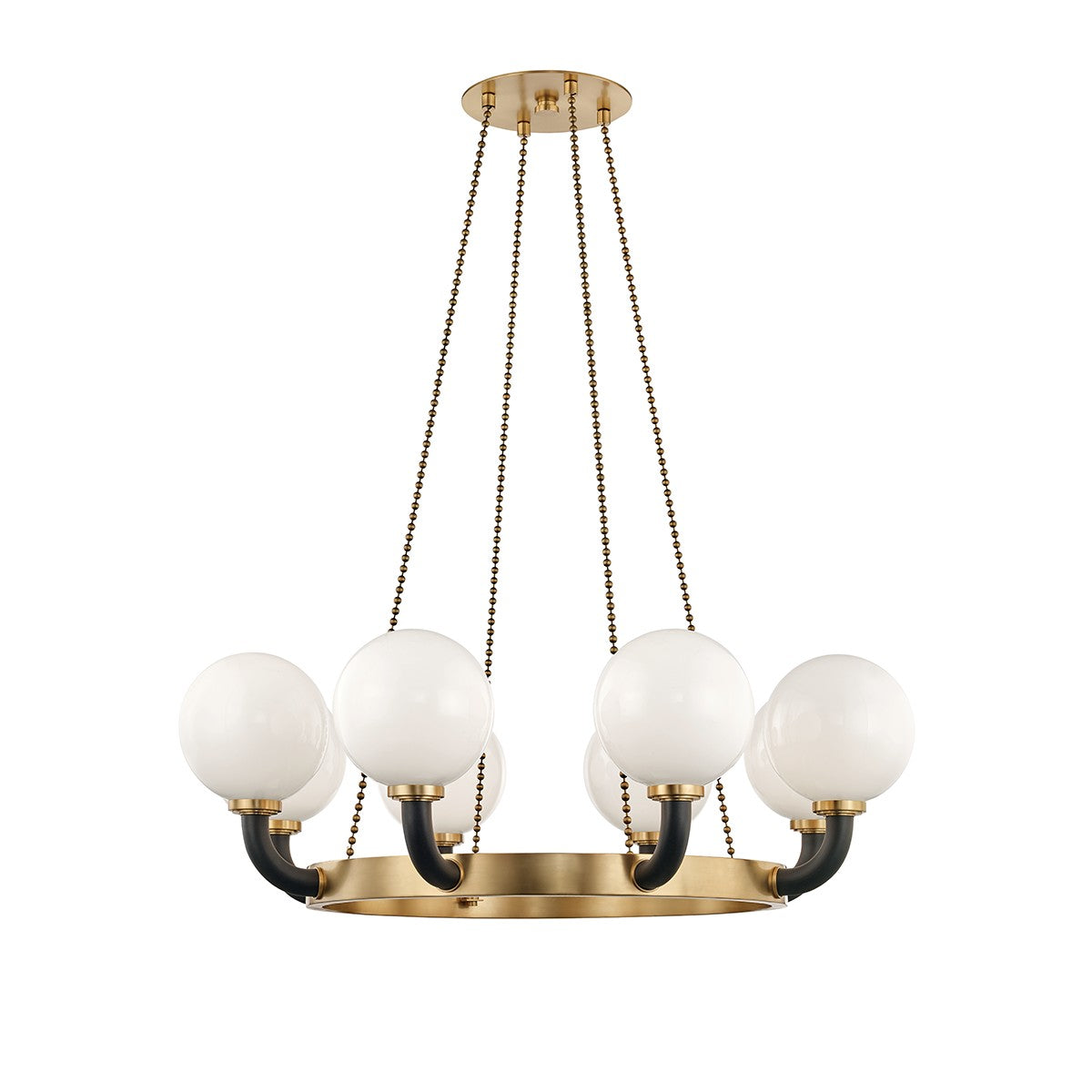 Hudson Valley - 3646-AGB/BK - Eight Light Chandelier - Werner - Aged Brass/Black