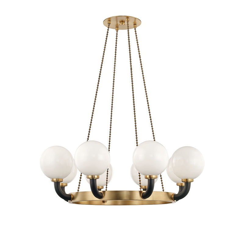 Hudson Valley - 3646-AGB/BK - Eight Light Chandelier - Werner - Aged Brass/Black