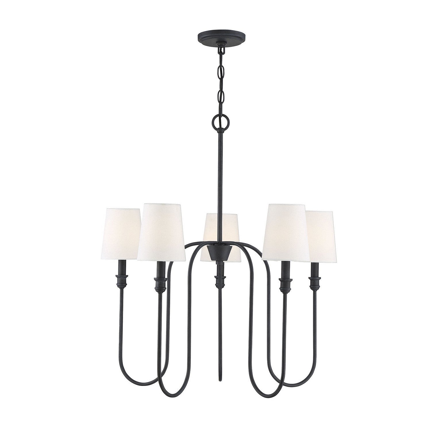 Meridian - M10077AI - Five Light Chandelier - Mchan - Aged Iron