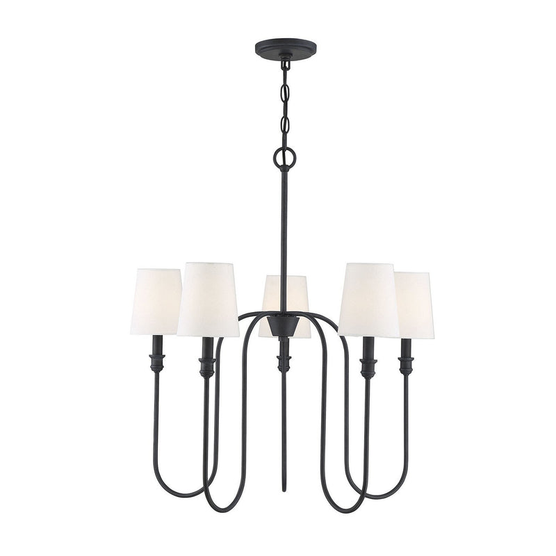Meridian - M10077AI - Five Light Chandelier - Mchan - Aged Iron