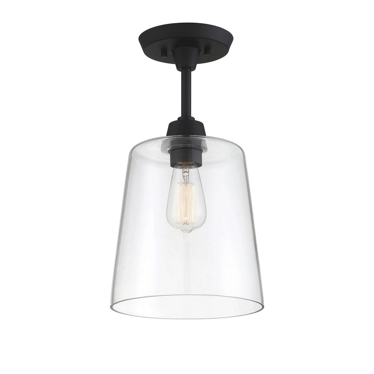 Meridian - M60010MBK - One Light Semi-Flush Mount - Msemi - Matte Black
