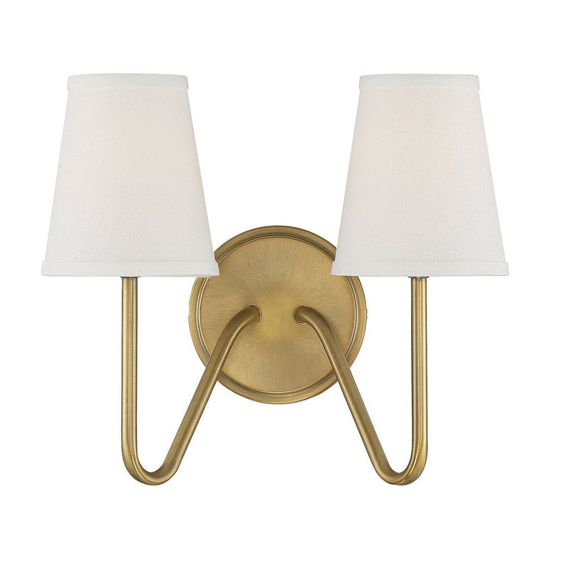 Meridian - M90055NB - Two Light Wall Sconce - Mscon - Natural Brass