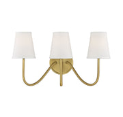 Meridian - M90056NB - Three Light Wall Sconce - Mscon - Natural Brass