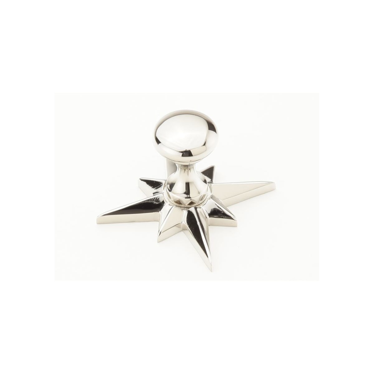 Schaub and Company - 982-PN - Sonata Solid Brass 11/16" Art Deco Mushroom Cabinet Knob with Star Backplate in Polished Nickel