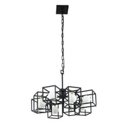 Varaluz - 325C08CBHG - Eight Light Pendant - Plaza - Carbon/Havana Gold